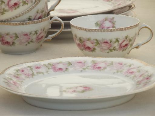 photo of Mignon floral vintage  Z S & Co Bavaria china flowered plates & cups #2