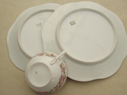 photo of Mignon floral vintage  Z S & Co Bavaria china flowered plates & cups #3