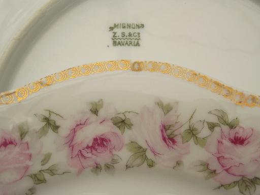 photo of Mignon floral vintage  Z S & Co Bavaria china flowered plates & cups #4