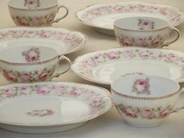 catalog photo of Mignon floral vintage  Z S & Co Bavaria china flowered plates & cups