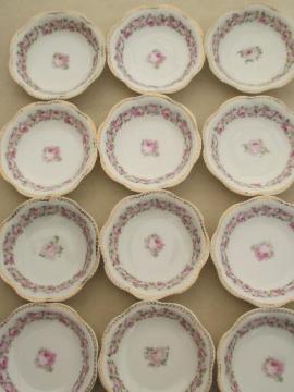 catalog photo of Mignon floral vintage china berry bowls set of 12, Z S & Co Bavaria