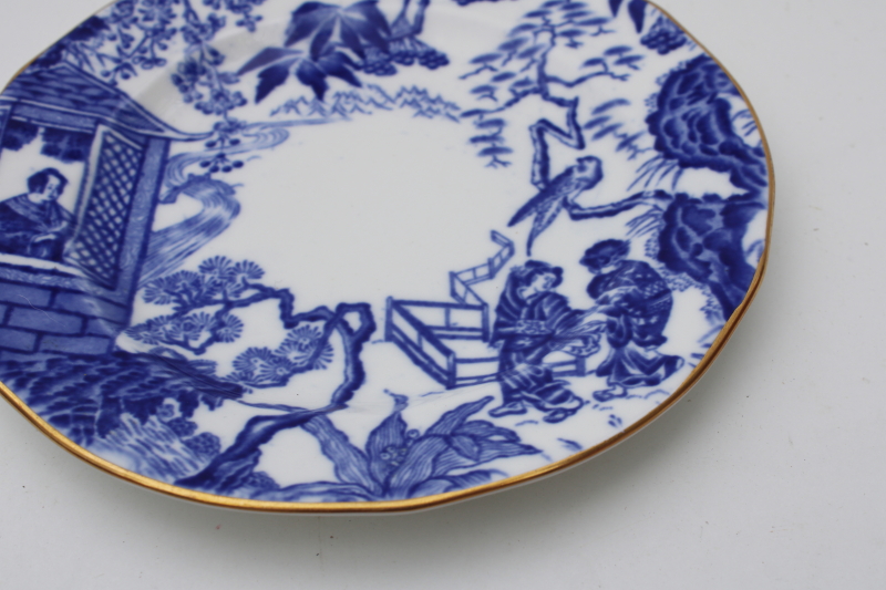 photo of Mikado pattern blue & white willow style Royal Crown Derby bread & butter plate #4