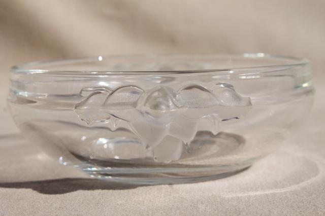 photo of Mikasa Satin Rose clear / frosted glass fruit dishes or salad bowls set of 8 #4