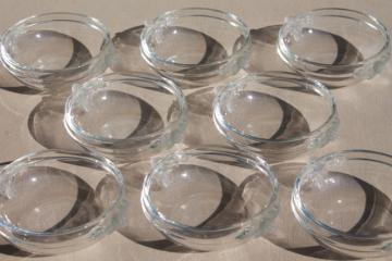catalog photo of Mikasa Satin Rose clear / frosted glass fruit dishes or salad bowls set of 8
