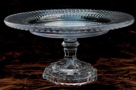 photo of Mikasa crystal clear glass footed bon-bon dish, mini glass cake stand pedestal plate #1