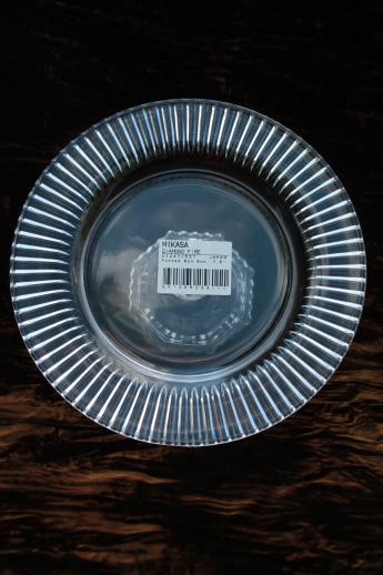 photo of Mikasa crystal clear glass footed bon-bon dish, mini glass cake stand pedestal plate #2