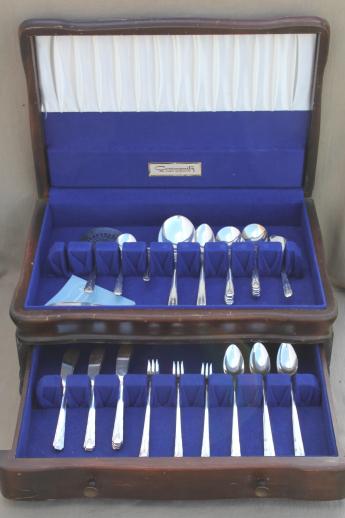 photo of Milady Community plate vintage Oneida silver plated flatware, 50+ pcs in chest #1