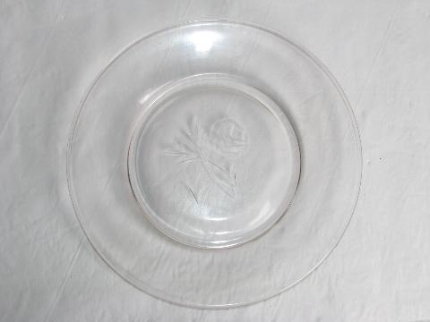 photo of Milburn Rose Westmoreland / Nancy Prentiss glass water glasses, plates, never used #2