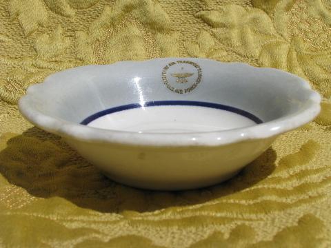 photo of Military Air Transfer seal marked vintage ironstone china bowl #2