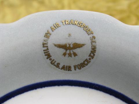 photo of Military Air Transfer seal marked vintage ironstone china bowl #3