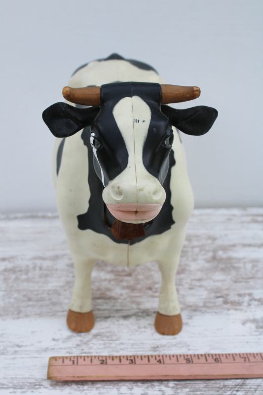 photo of Milky cow, 1970s vintage plastic holstein cow toy General Mills advertising premium  #3