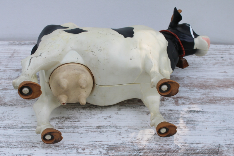 photo of Milky cow, 1970s vintage plastic holstein cow toy General Mills advertising premium  #7