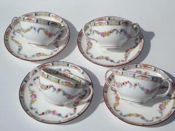 catalog photo of Minton Rose antique handpainted Minton's china cream soups or bouillon cups