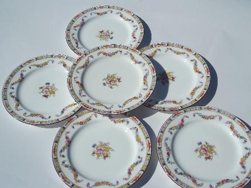 photo of Minton Rose antique handpainted Minton's china plates, luncheon plate lot #1