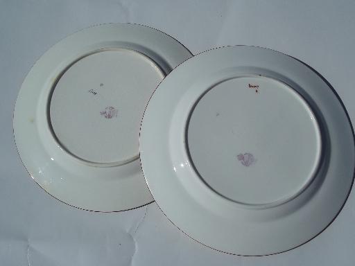 photo of Minton Rose antique handpainted Minton's china plates, luncheon plate lot #5