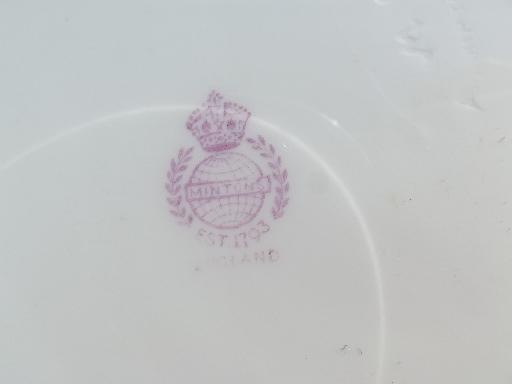 photo of Minton Rose antique handpainted Minton's china plates, luncheon plate lot #6