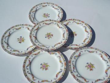 catalog photo of Minton Rose antique handpainted Minton's china plates, luncheon plate lot