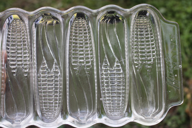 photo of Miracle Maize corn sticks vintage pressed glass baking pan, tiny ears of corn muffins #3