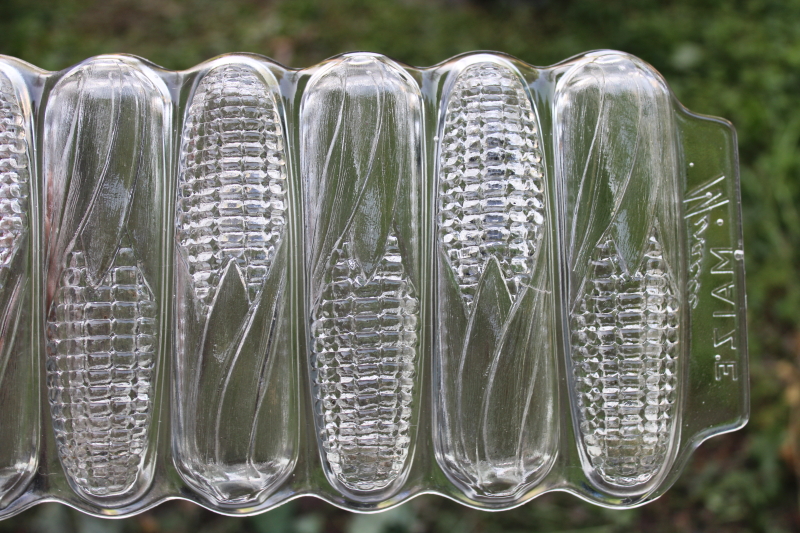 photo of Miracle Maize corn sticks vintage pressed glass baking pan, tiny ears of corn muffins #4