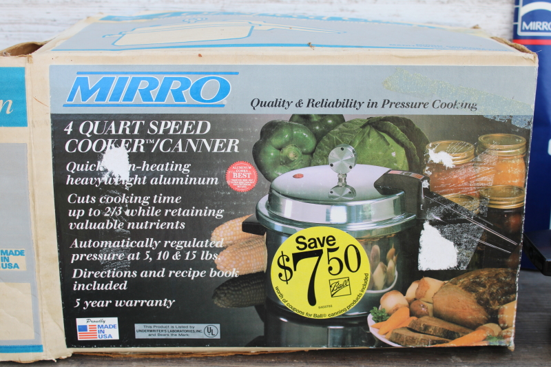 photo of Mirro aluminum Speed Cooker Canner 4 qt pot pressure valve lid w/ book 90s vintage new in box  #7
