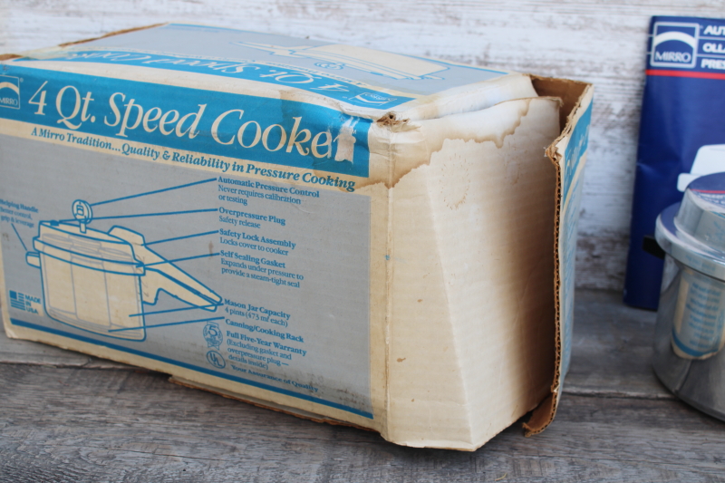 photo of Mirro aluminum Speed Cooker Canner 4 qt pot pressure valve lid w/ book 90s vintage new in box  #9