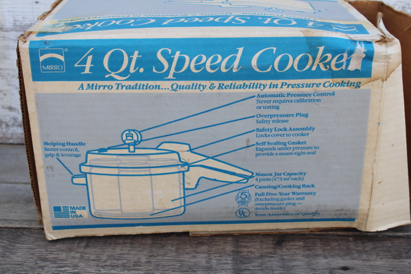 photo of Mirro aluminum Speed Cooker Canner 4 qt pot pressure valve lid w/ book 90s vintage new in box  #10