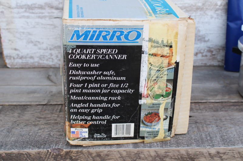photo of Mirro aluminum Speed Cooker Canner 4 qt pot pressure valve lid w/ book 90s vintage new in box  #11