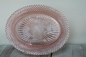 catalog photo of Miss America blush pink depression glass oval platter, 1930s vintage Anchor Hocking