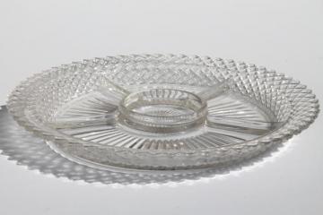 catalog photo of Miss America crystal clear vintage Anchor Hocking glass relish dish divided tray plate