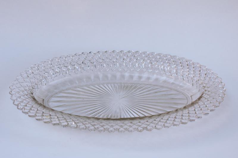 photo of Miss America vintage Anchor Hocking crystal clear depression glass oval celery tray #1