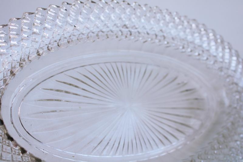 photo of Miss America vintage Anchor Hocking crystal clear depression glass oval celery tray #2