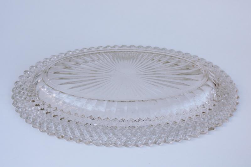 photo of Miss America vintage Anchor Hocking crystal clear depression glass oval celery tray #3