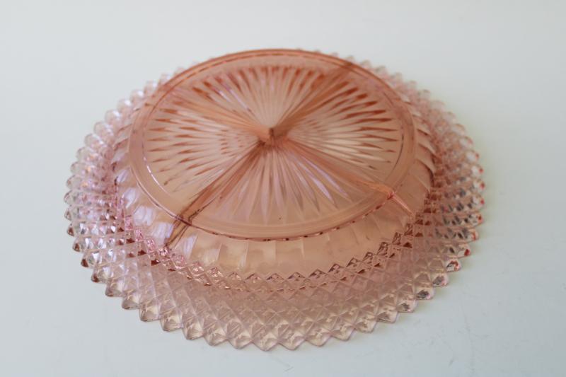 photo of Miss America vintage depression glass blush pink divided bowl, relish or candy dish #3