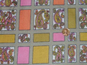 catalog photo of Mod 60's vintage fabric, retro paisley