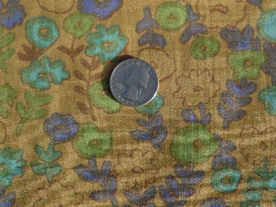 photo of Mod flowers print 60's fabric #1