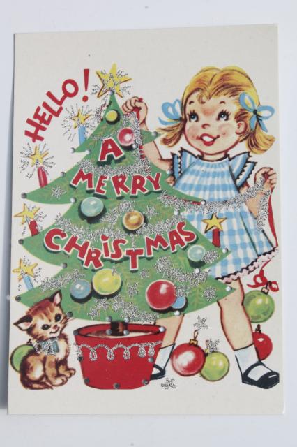 photo of Moda home children's sewing lacing cards, retro Christmas card art illustrations #4