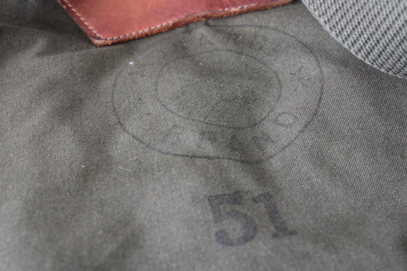 photo of Monarch Brand vintage Duluth Pack canoe pack, green drab canvas & leather backpack #2