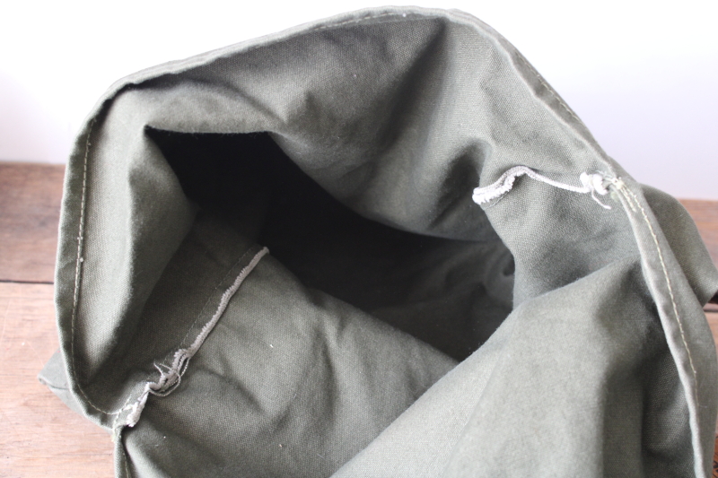 photo of Monarch Brand vintage Duluth Pack canoe pack, green drab canvas & leather backpack #8