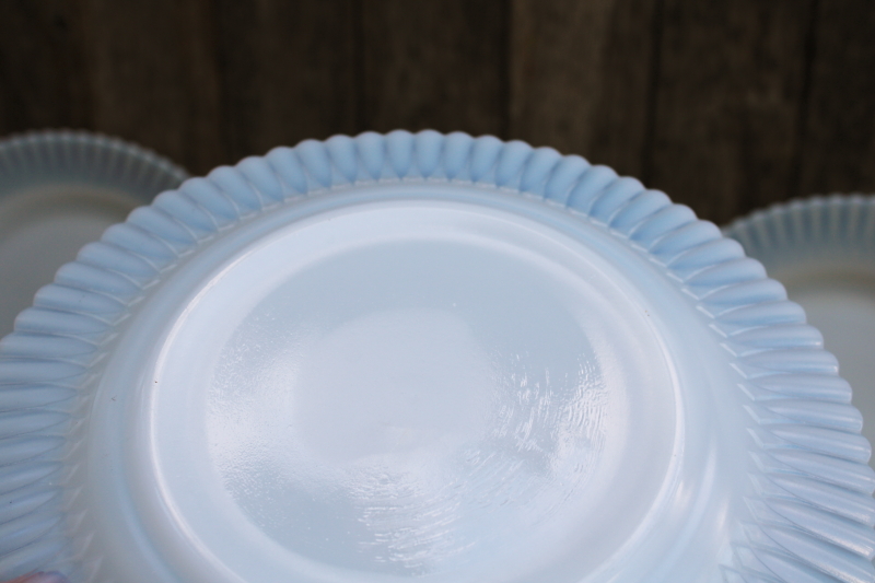 photo of Monax petalware white opalescent milk glass, vintage depression glass dinner plates set of 8  #3