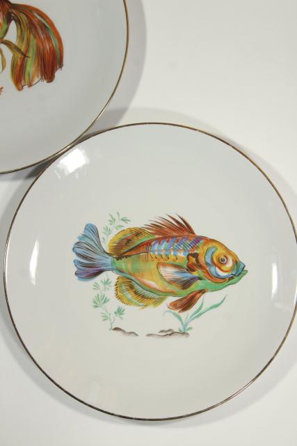 photo of Monopoli - Italy dinner plates w/ fish designs, vintage Italian porcelain #4