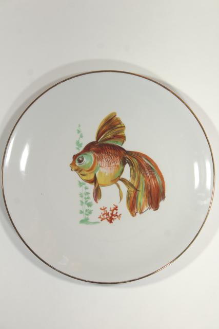 photo of Monopoli - Italy dinner plates w/ fish designs, vintage Italian porcelain #5