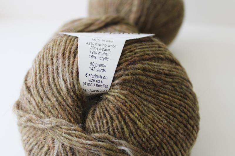 photo of Moorland brown heathered merino wool alpaca blend yarn, Classic Elite label #2