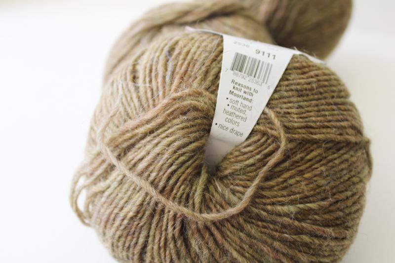 photo of Moorland brown heathered merino wool alpaca blend yarn, Classic Elite label #3