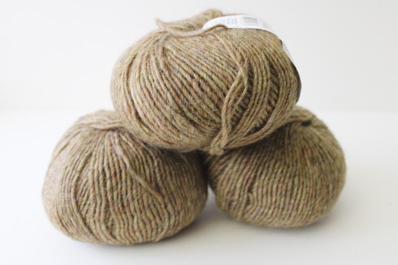 photo of Moorland brown heathered merino wool alpaca blend yarn, Classic Elite label #4