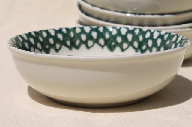 photo of Moose Country green sponge ware stoneware dinner plates & bowls, Tienshan china #3