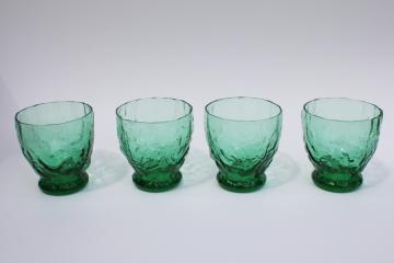 catalog photo of Morgantown crinkle driftwood texture green glass juice or fruit cocktail glasses MCM vintage