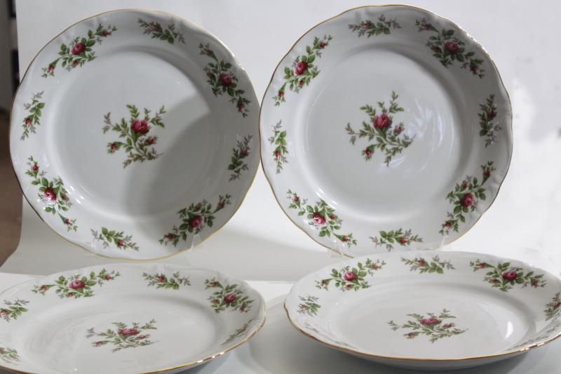 photo of Moss Rose pink roses china Johann Haviland Traditions dinner plates set of four #1