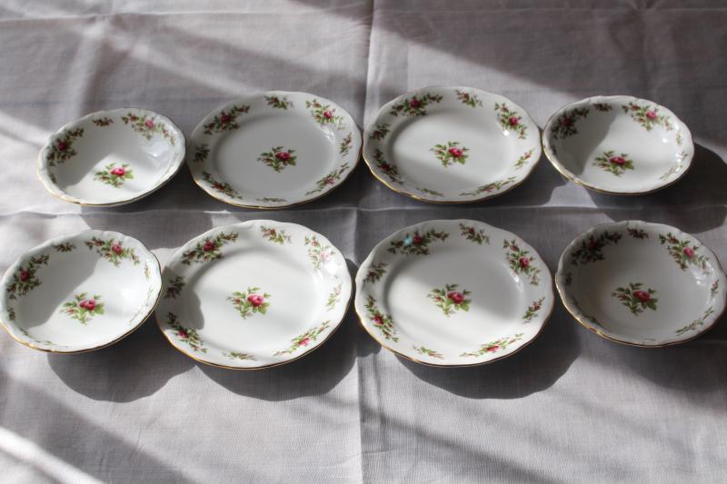 photo of Moss Rose pink roses china Johann Haviland Traditions fruit bowls bread & butter plates #4