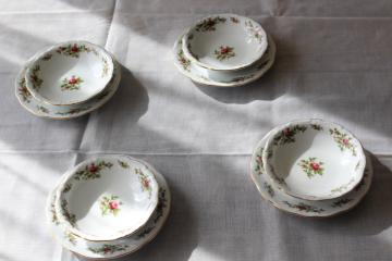 catalog photo of Moss Rose pink roses china Johann Haviland Traditions fruit bowls bread & butter plates