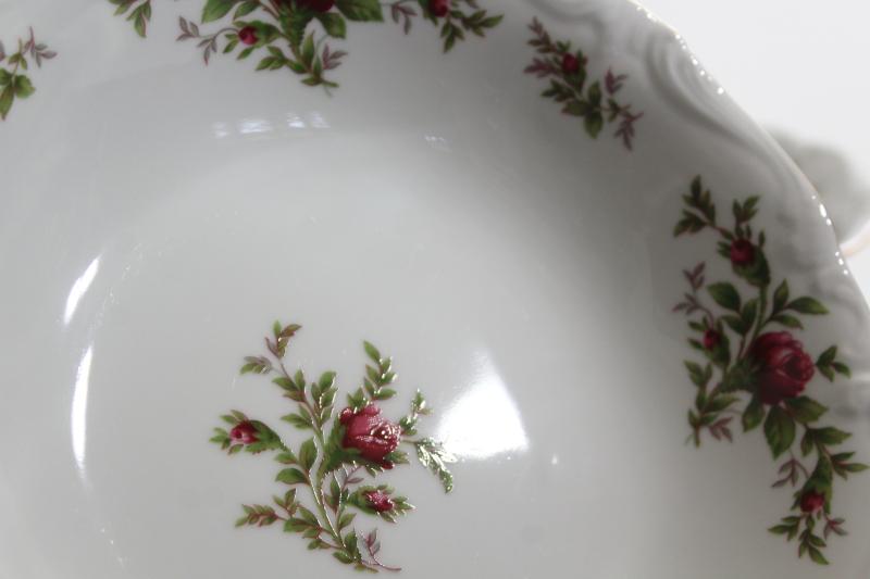 photo of Moss Rose pink roses china Johann Haviland Traditions soup bowls set of four #2